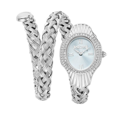 Just Cavalli Signature Snake Gewundene Silber Türkis