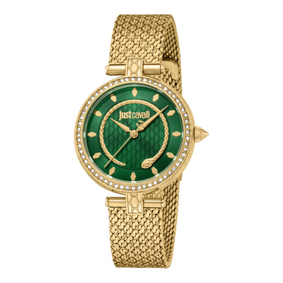 Just Cavalli Glam Chic Besessene Schlange Gold Grün