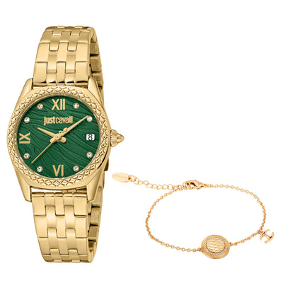 Just Cavalli SET Unbezwingbar Animalier Gelb Gold Grün