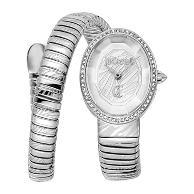 Just Cavalli Signature Snake Velina Silber