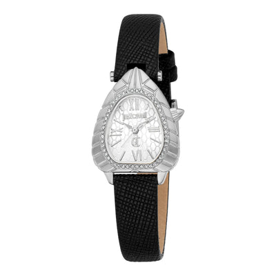Just Cavalli Animalier Perla Leder Schwarz Silber