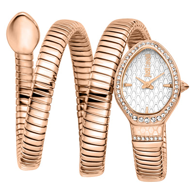 Just Cavalli Signature Snake Carezza Roségold Silber