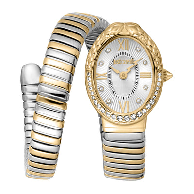 Just Cavalli Signature Snake Fiore Silber Gelbgold